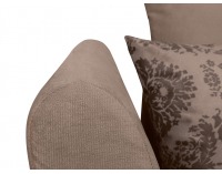 Pohovka s rozkladom a úložným priestorom Ronda Lux - hnedá / béžová / vzor / drevo (TX002)