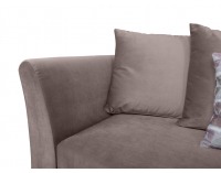 Pohovka s rozkladom a úložným priestorom Ronda Lux - hnedá / vzor / drevo (TX002)