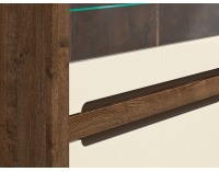 Vitrína Ruso REG2W2D - dub april / perleťový lesk