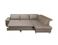 Rohová sedačka s rozkladom a úložným priestorom Salerno P - svetlohnedá / chróm
