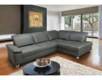Rohová sedačka s rozkladom a úložným priestorom Salerno P - tmavosivá / chróm