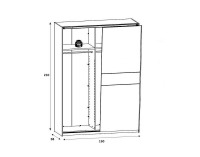 Šatníková skriňa s posuvnými dverami Salins SZF/153 - smrekovec sibiu svetlý / borovica larico