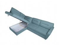 Rohová sedačka s rozkladom a úložným priestorom Sotelo L - tyrkysová