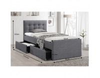 Čalúnená jednolôžková posteľ s roštom Viska New 90x200 cm - sivá