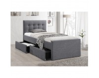 Čalúnená jednolôžková posteľ s roštom Viska New 90x200 cm - sivá
