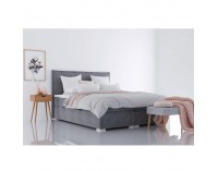 Čalúnená manželská posteľ s matracom Megan 180x200 cm - sivá