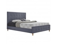 Čalúnená manželská posteľ s roštom Balder New 180 - sivá / prírodná