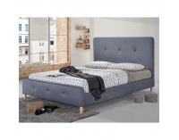 Čalúnená manželská posteľ s roštom Colon New 160 - tmavosivá / prírodná