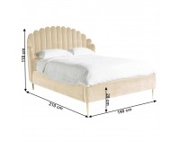 Čalúnená manželská posteľ s roštom Kadosa 180x200 cm - béžová / zlatá