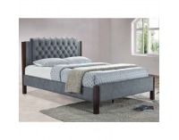 Čalúnená manželská posteľ s roštom Karola 180 180x200 cm - sivá