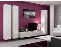 Obývacia stena Vigo 1 - biely mat / biely lesk