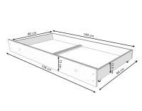 Detská posteľ s matracom a úložným priestorom Cami 80x160 cm - biela