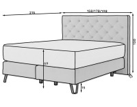 Čalúnená manželská posteľ Canara 160 - tmavosivá
