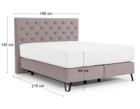 Čalúnená manželská posteľ Canara 180 - svetloružová