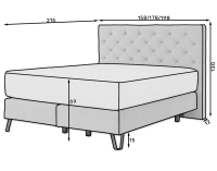 Čalúnená manželská posteľ Canara 180 - tmavosivá