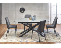 Rozkladací jedálenský stôl Capello - tmavosivá / čierna