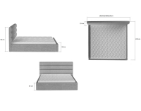 Čalúnená manželská posteľ s roštom Casos UP 140 - sivá