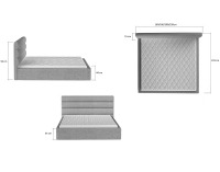 Čalúnená manželská posteľ s roštom Casos UP 180 - sivá