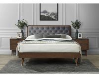 Manželská posteľ s roštom Cassidy 160 - orech / sivá