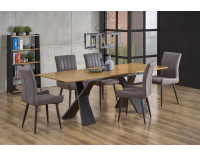 Rozkladací jedálenský stôl Chandler - dub prírodný / čierna