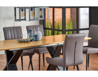 Rozkladací jedálenský stôl Chandler - dub prírodný / čierna