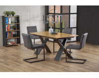 Rozkladací jedálenský stôl Chandler - dub prírodný / čierna