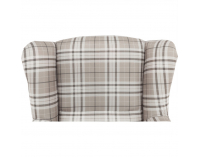 Kreslo (ušiak) Charlot - buk / hnedá károvaná