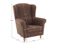 Kreslo (ušiak) Charlot - hnedá