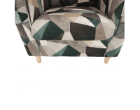 Kreslo (ušiak) Charlot - hnedozelený vzor