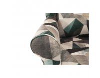 Kreslo (ušiak) Charlot - hnedozelený vzor