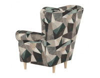 Kreslo (ušiak) Charlot - hnedozelený vzor