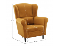 Kreslo (ušiak) Charlot - horčicová