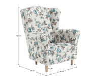 Kreslo (ušiak) Charlot - rose 14