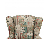 Kreslo (ušiak) Charlot - vzor patchwork Viorica 1