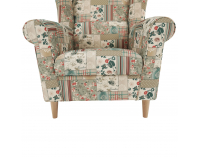 Kreslo (ušiak) Charlot - vzor patchwork Viorica 1