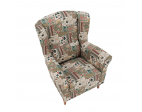 Kreslo (ušiak) Charlot - vzor patchwork Viorica 1