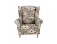 Kreslo (ušiak) Charlot - vzor patchwork Viorica 1