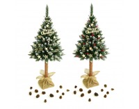 Vianočný stromček na pni Christee 5 160 cm - zelená / biela