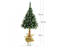 Vianočný stromček na pni Christee 7 220 cm - zelená / biela
