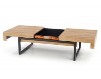 Konferenčný stolík s úložným priestorom Clara - dub zlatý / čierna