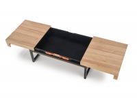 Konferenčný stolík s úložným priestorom Clara - dub zlatý / čierna