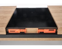 Konferenčný stolík s úložným priestorom Clara - dub zlatý / čierna