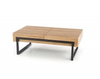 Konferenčný stolík s úložným priestorom Clara - dub zlatý / čierna