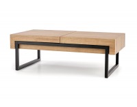 Konferenčný stolík s úložným priestorom Clara - dub zlatý / čierna