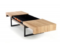 Konferenčný stolík s úložným priestorom Clara - dub zlatý / čierna