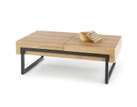 Konferenčný stolík s úložným priestorom Clara - dub zlatý / čierna