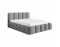 Čalúnená manželská posteľ s kovovým roštom Claudia 140x200 cm - sivá