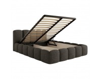 Čalúnená manželská posteľ s kovovým roštom Claudia 160x200 cm - hnedá