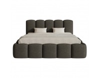 Čalúnená manželská posteľ s kovovým roštom Claudia 160x200 cm - hnedá