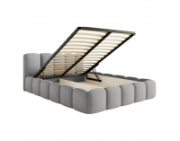 Čalúnená manželská posteľ s kovovým roštom Claudia 160x200 cm - sivá